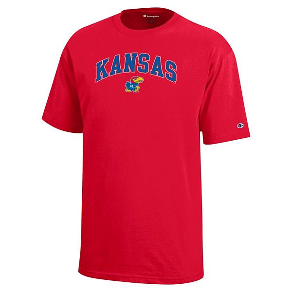 Футболка Youth red Kansas Jayhawks arch over logo Champion — фото 3