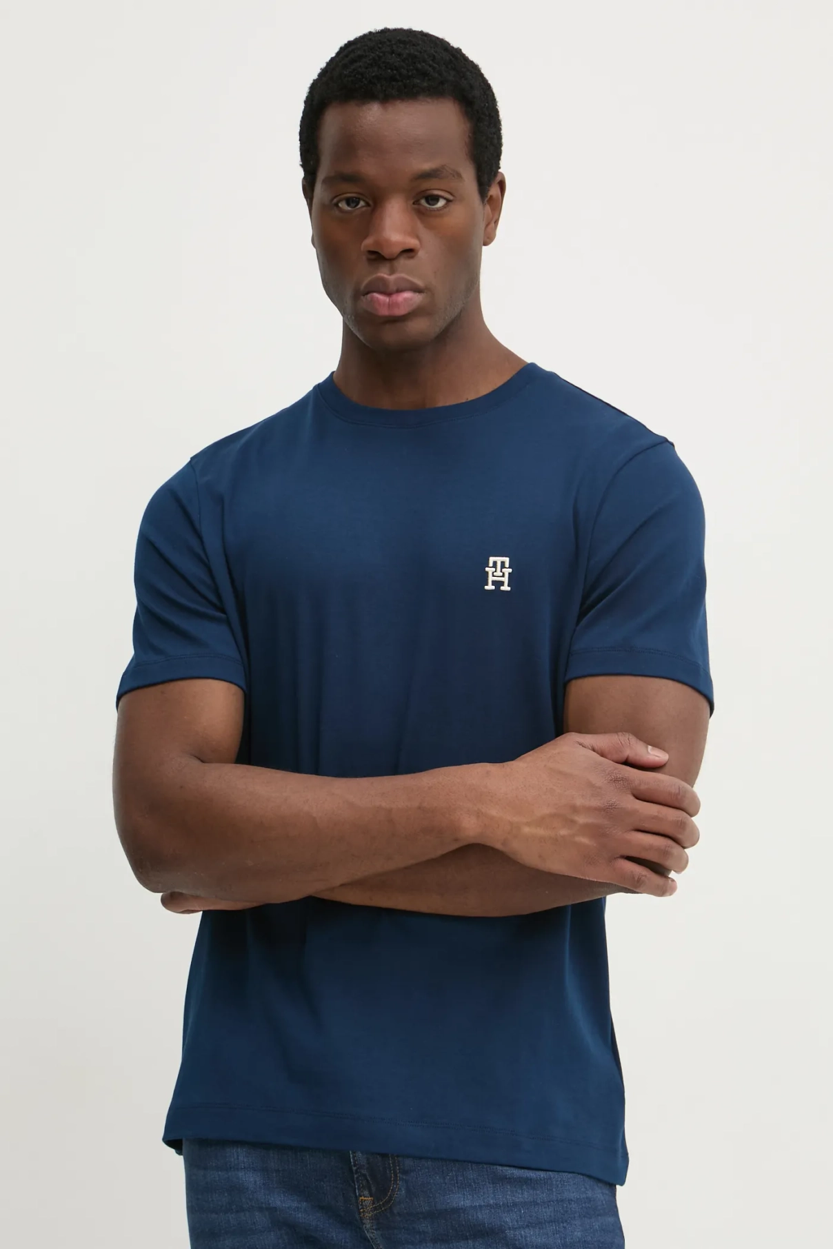 

Хлопковая футболка Tommy Hilfiger, темно-синий