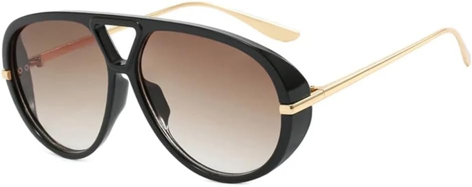 

Солнцезащитные очки UV400 с большой оправой в стиле панк с металлическими заклепками, подходят для женщин и мужчин, для бега и занятий спортом на открытом воздухе UYPTK, Black Gradient Tea