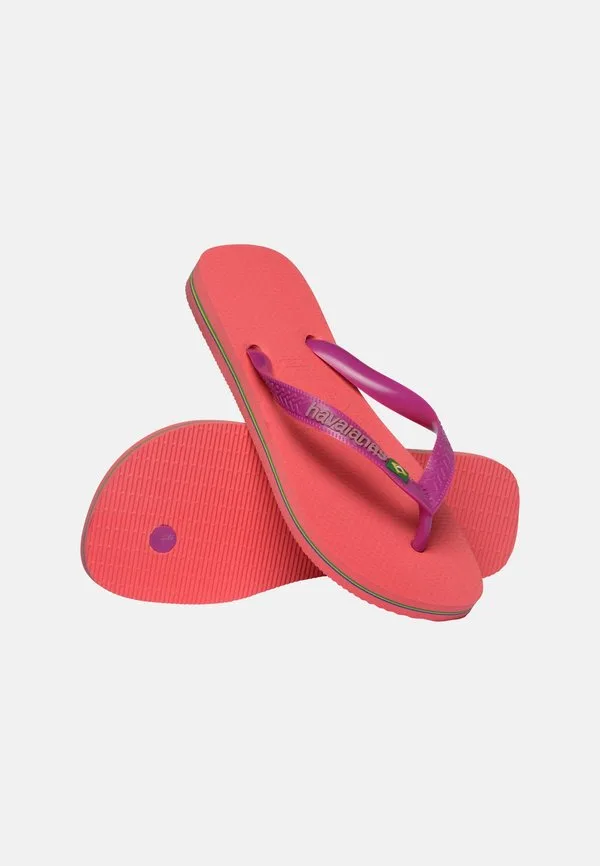 Шлепанцы для бассейна с логотипом brasil Havaianas, Coral/Pink — фото 3