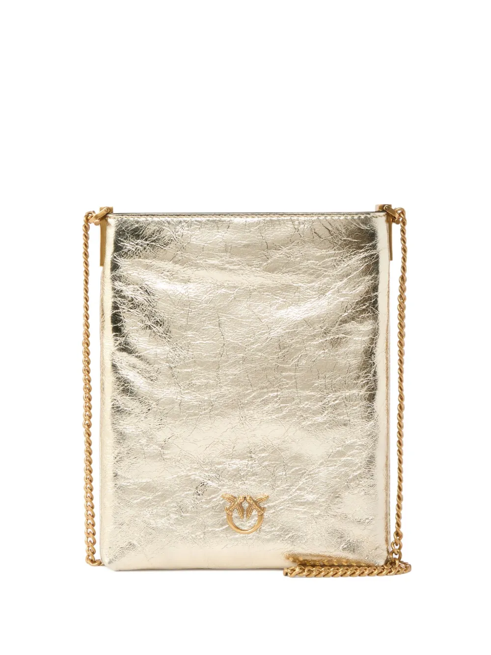 

Мини-клатч с металлическим блеском Pinko, желтый