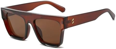 

Модные квадратные солнцезащитные очки для женщин, ретро, ​​мужские, трендовые, синие, фиолетовые, бежевые, солнцезащитные очки с защитой от УФ-излучения UV400 MTZJH, Brown