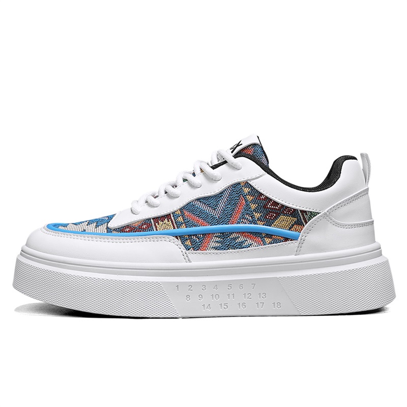 

Дышащие низкие кроссовки для скейтбординга, увеличивающие рост, мужские RENBEN, White Blue