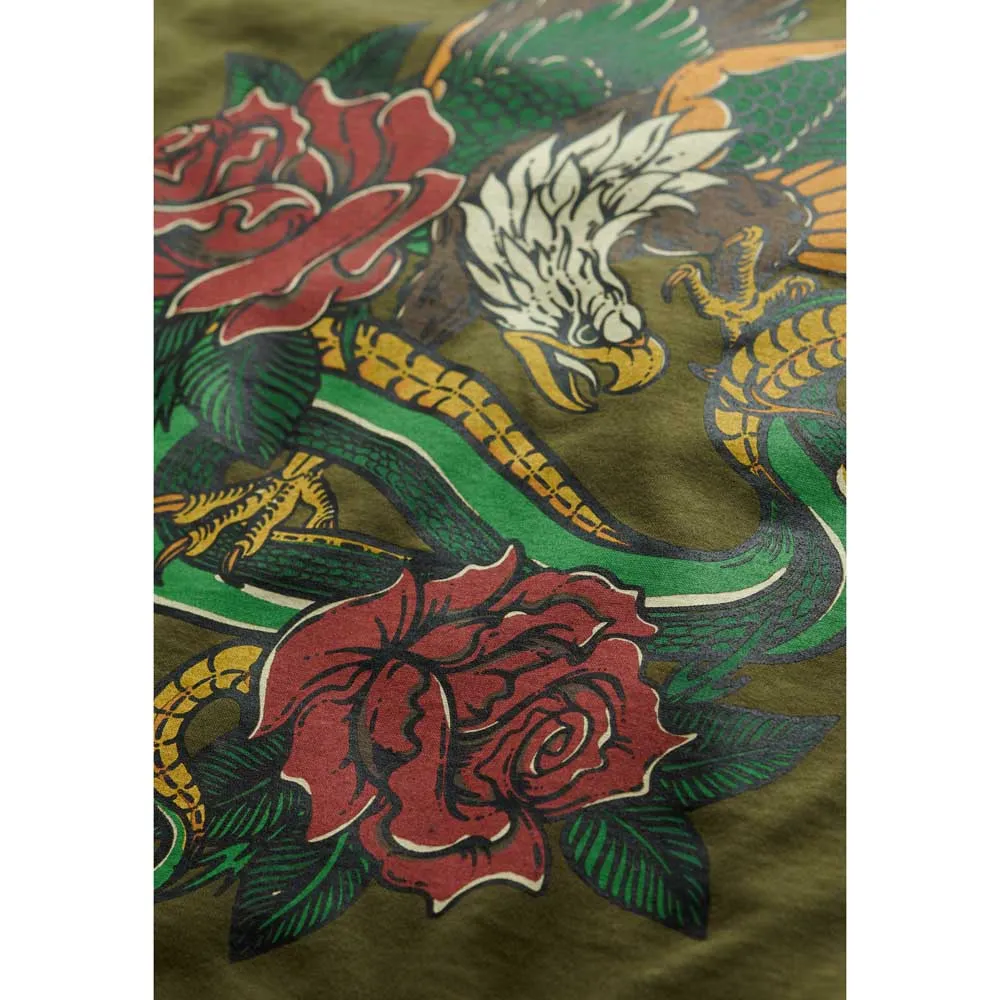 Футболка с коротким рукавом Superdry Neo Trad Tattoo Loose Fit, зеленый — фото 4