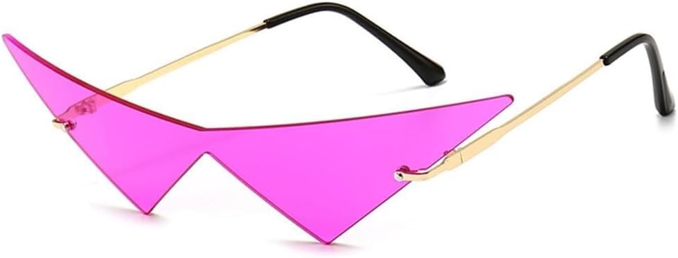 

Модные солнцезащитные очки большого размера «кошачий глаз», без оправы, женские солнцезащитные очки с цельными линзами, женские треугольные очки, мужские солнцезащитные очки QERMXYRI, One Color