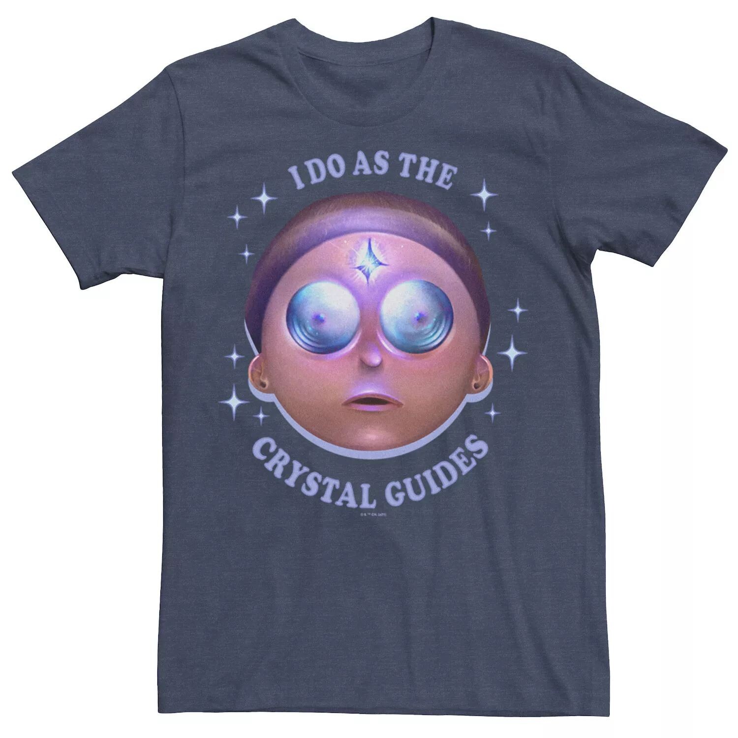

Мужская футболка с портретом Rick & Morty I Do As The Crystal Guides Licensed Character