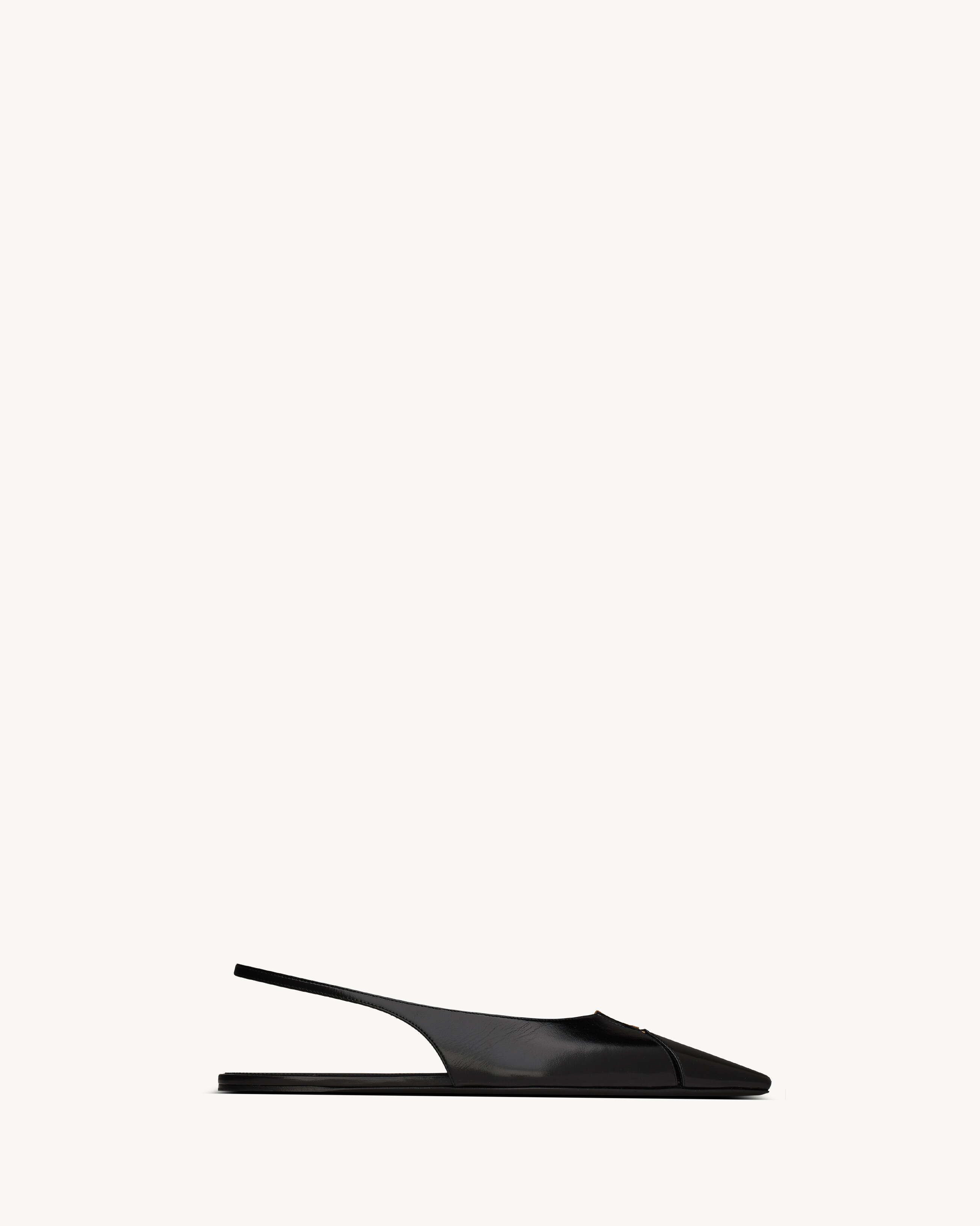 Балетки BABYLONE с открытой пяткой из гладкой кожи Saint Laurent, черный — фото 2