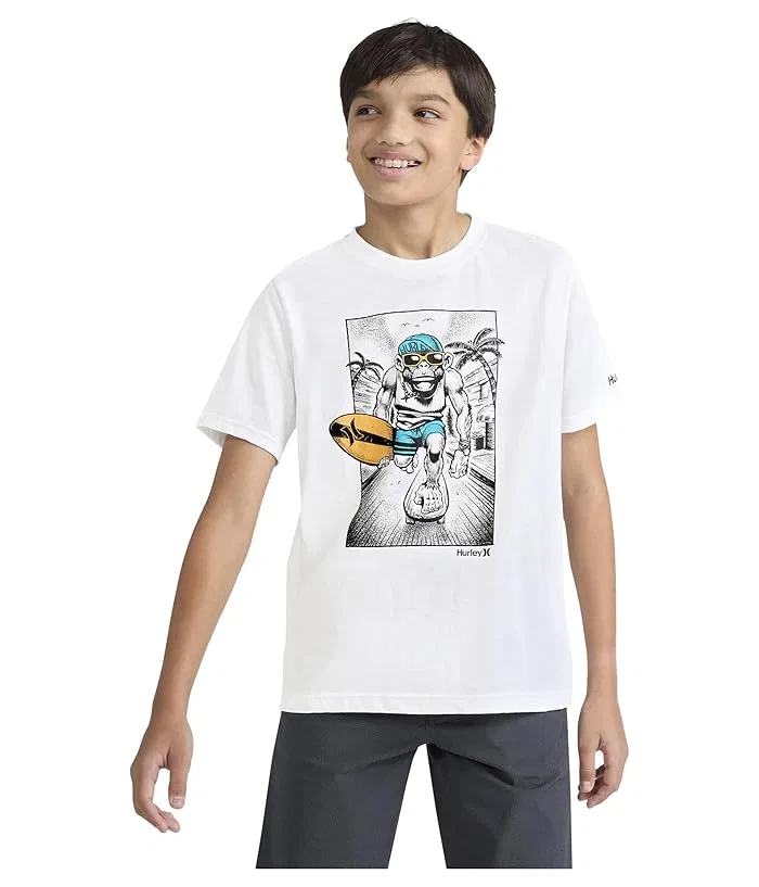 Футболка с принтом Beach Monkey Hurley Kids, White