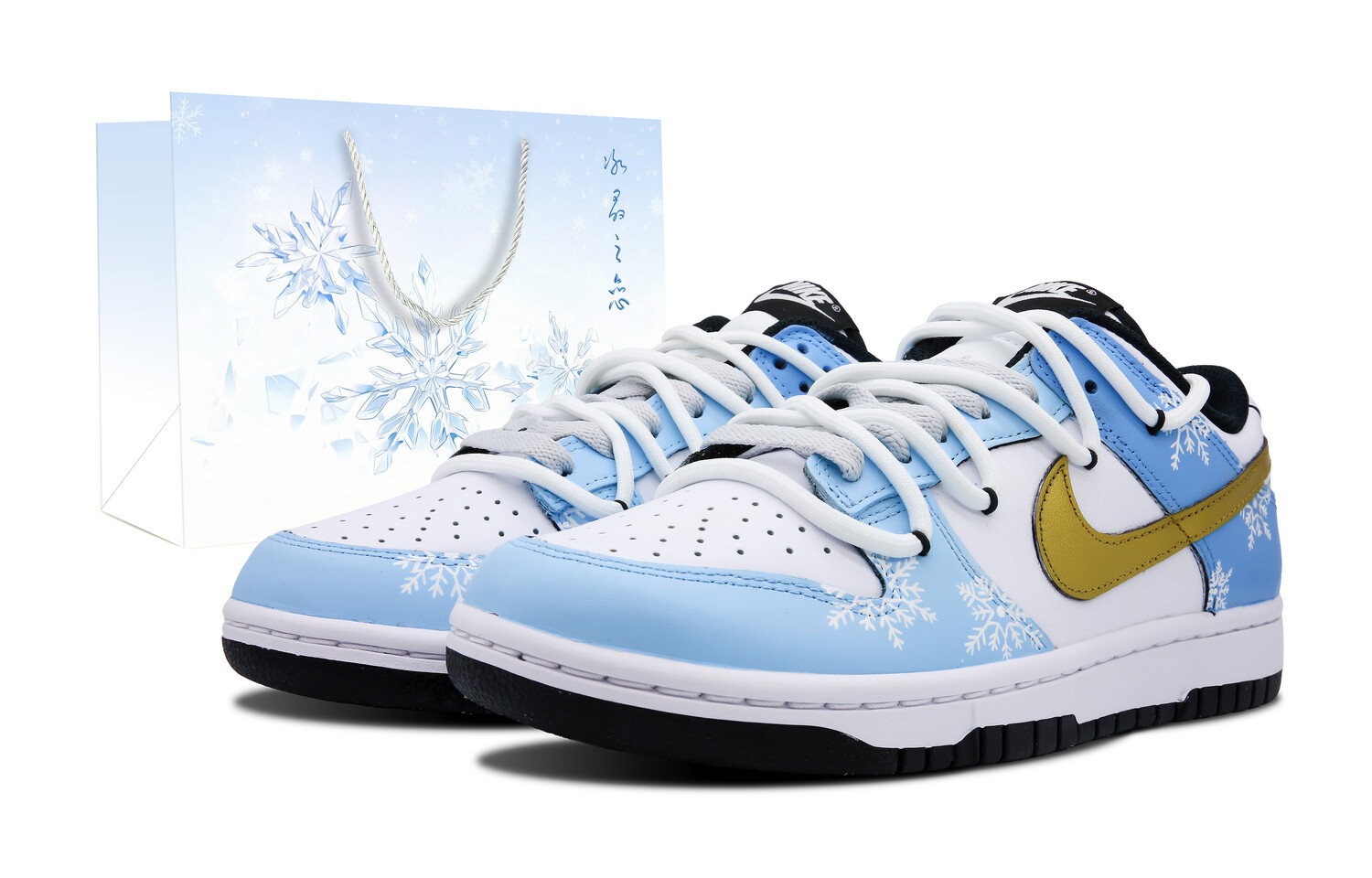 

Кроссовки Nike Dunk Skateboarding Shoes Women's Low-top Gold, голубой, Синий, Кроссовки Nike Dunk Skateboarding Shoes Women's Low-top Gold, голубой