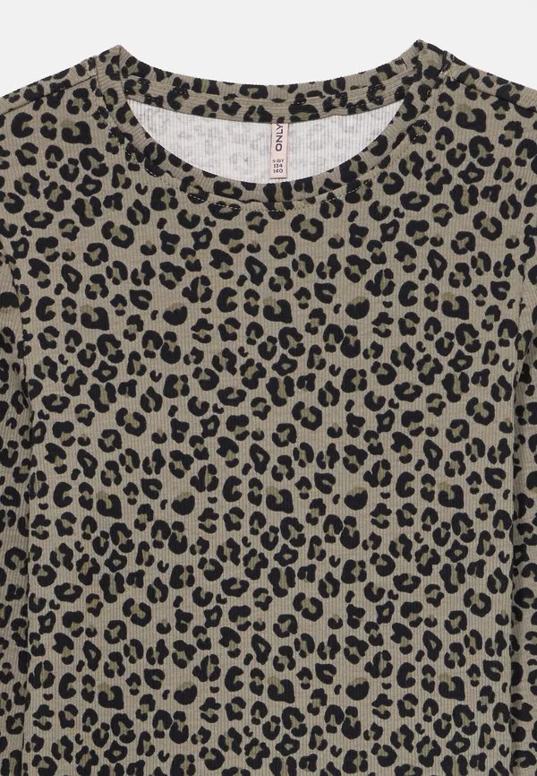 Футболка с длинными рукавами kogtrinny life o neck Only Girls, Khaki/Black — фото 3