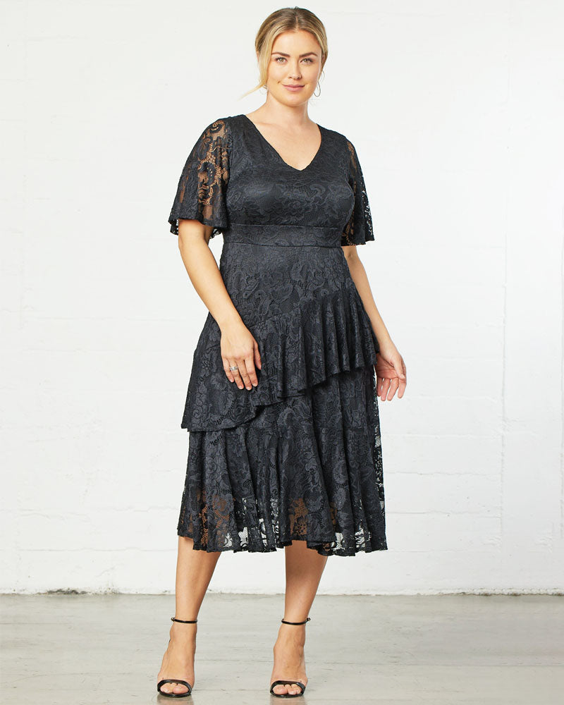 

Коктейльное платье Lace Affair Kiyonna, цвет onyx