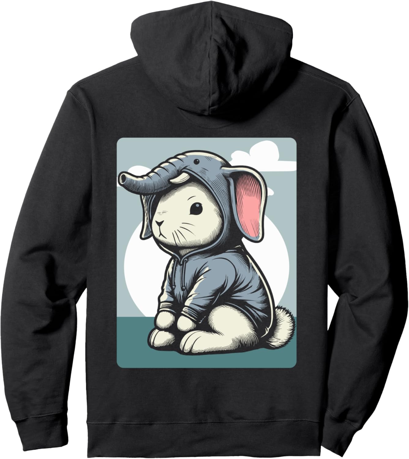 

Толстовка с изображением слона и кролика Funny Elephant Hare Elephant Rabbit, черный