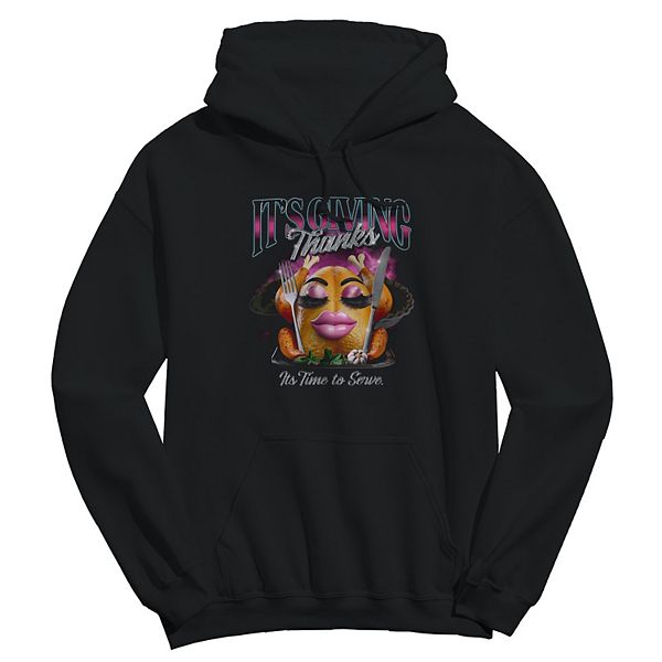 

Мужской худи colab89 с принтом "It's giving thanks" Licensed Character