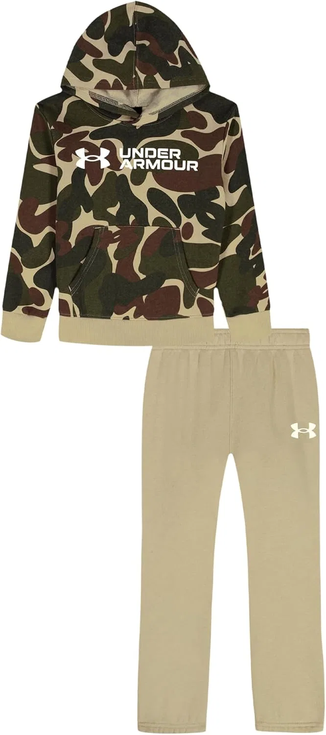 Детский спортивный костюм флисовый Under Armour, цвет Field Khaki Aop
