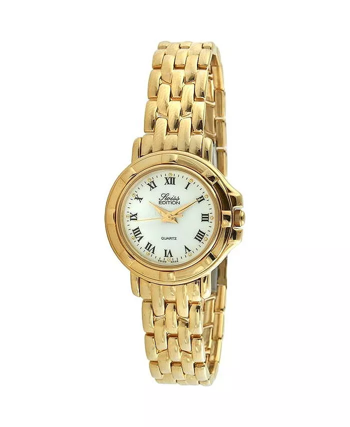 

Женские часы с браслетом из позолоченного 23-каратного золота Swiss Edition