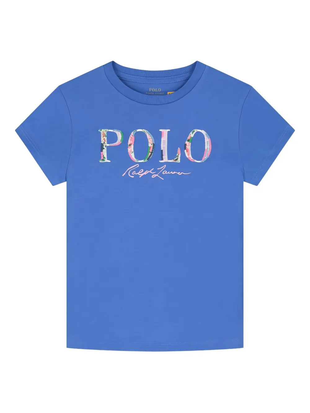 

Футболка с вышитым логотипом POLO RALPH LAUREN KIDS, синий