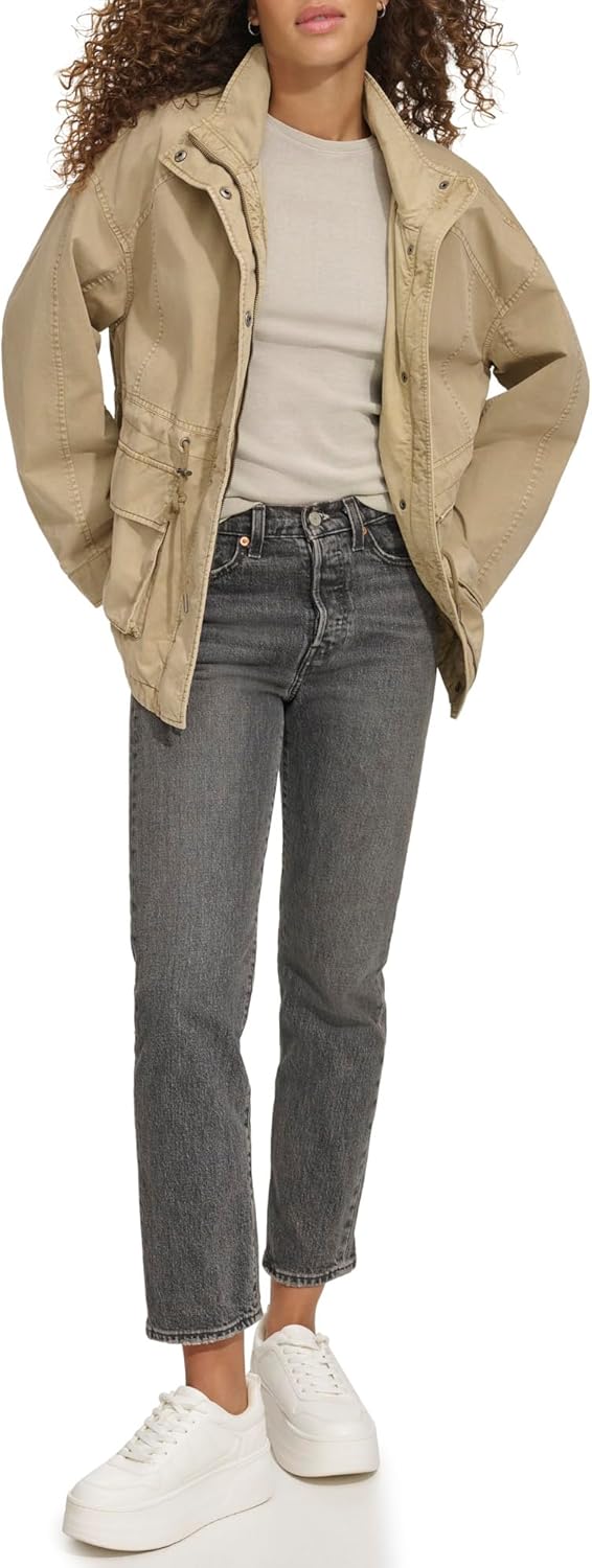 

Levi's Женская хлопковая куртка военного кроя со стойкой, Safari