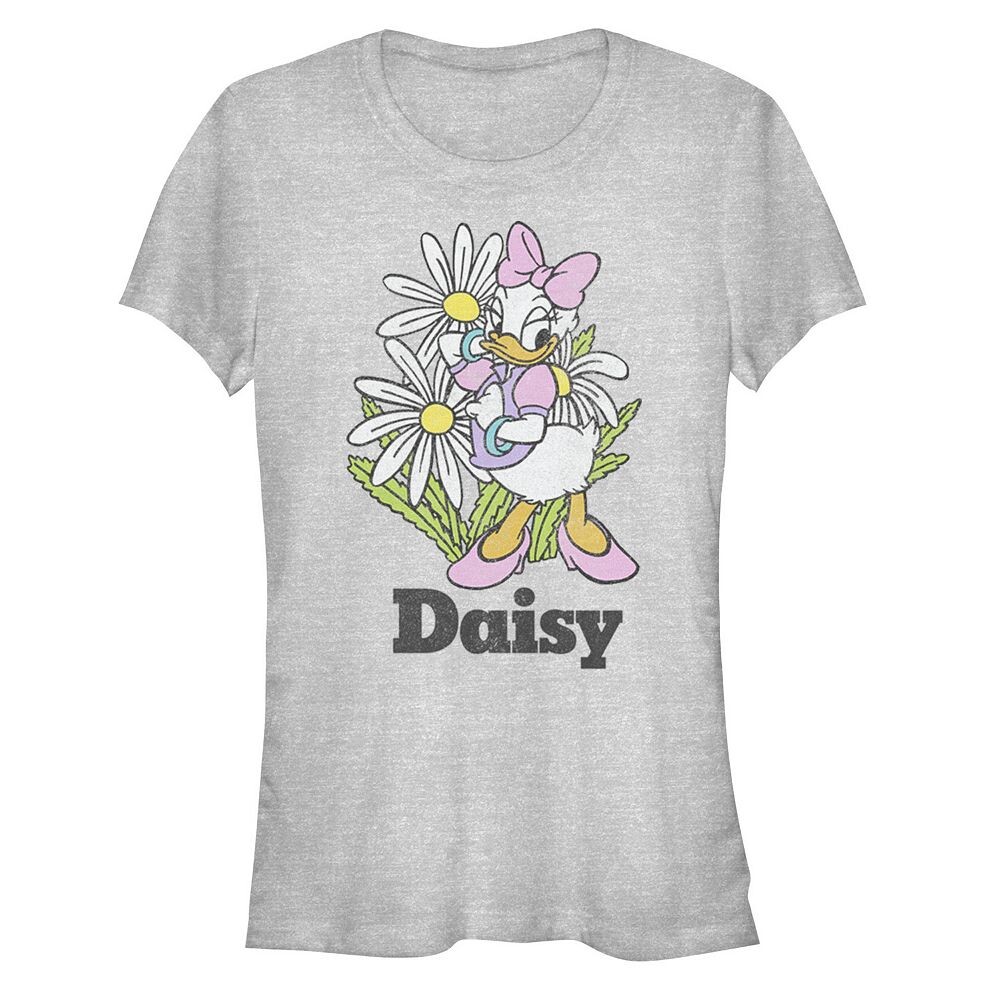 

Женская футболка с цветочным портретом Disney's Mickey And Friends Daisy Duck Licensed Character, цвет Athletic Heather