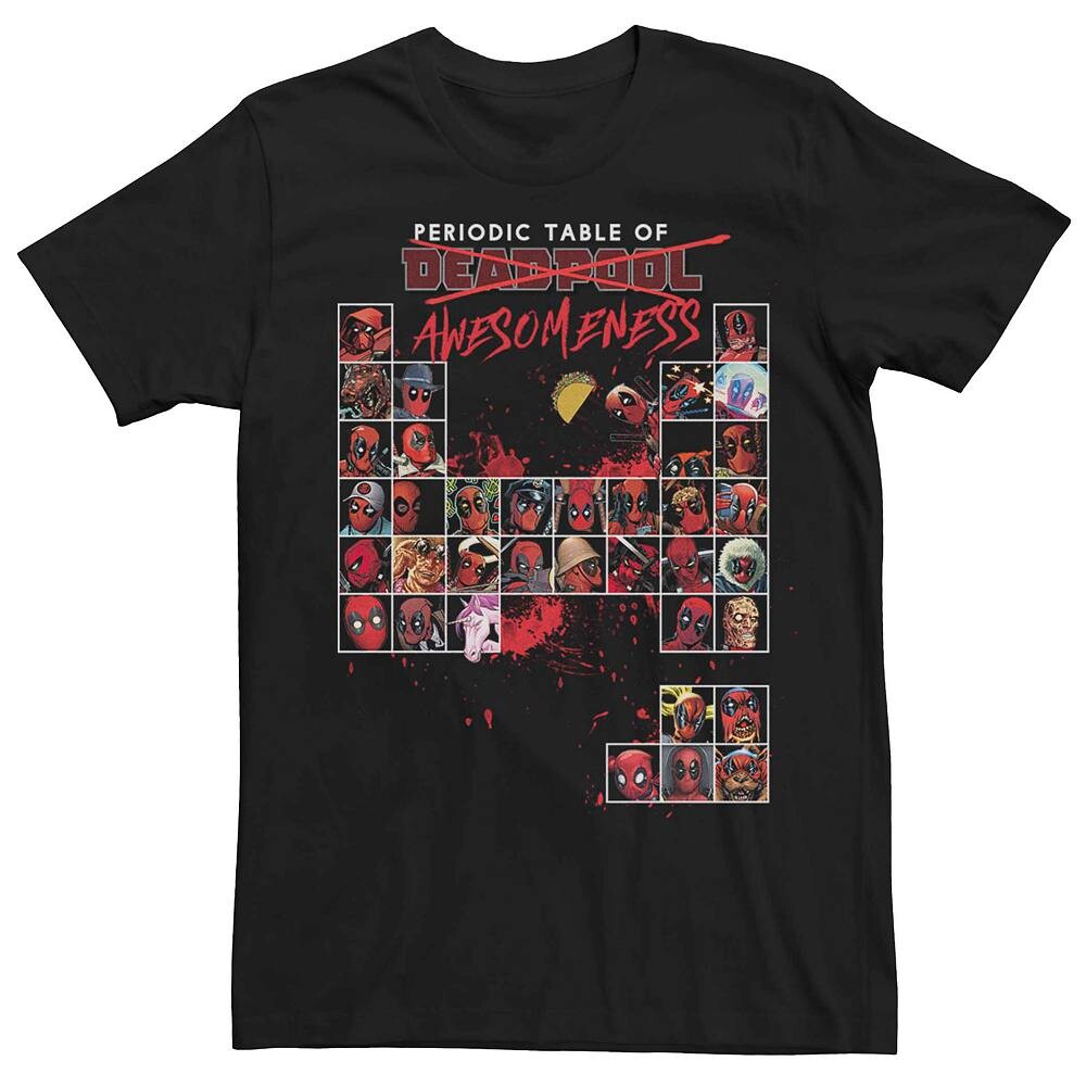 

Мужская футболка Marvel Periodic Table Of Deadpool Awesomeness Licensed Character, черный