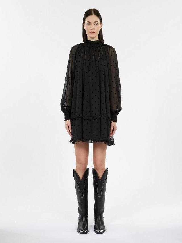 

Прозрачное мини-платье с точечным принтом THE KOOPLES, черный