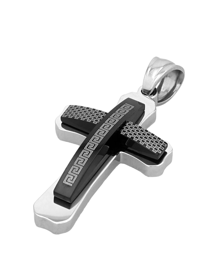 

Adeliás Мужской кулон - крест из нержавеющей стали, серебристый