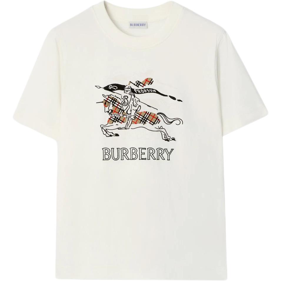 

Футболка из хлопка с дизайном "рыцарь-наездник" Burberry, chalk белый