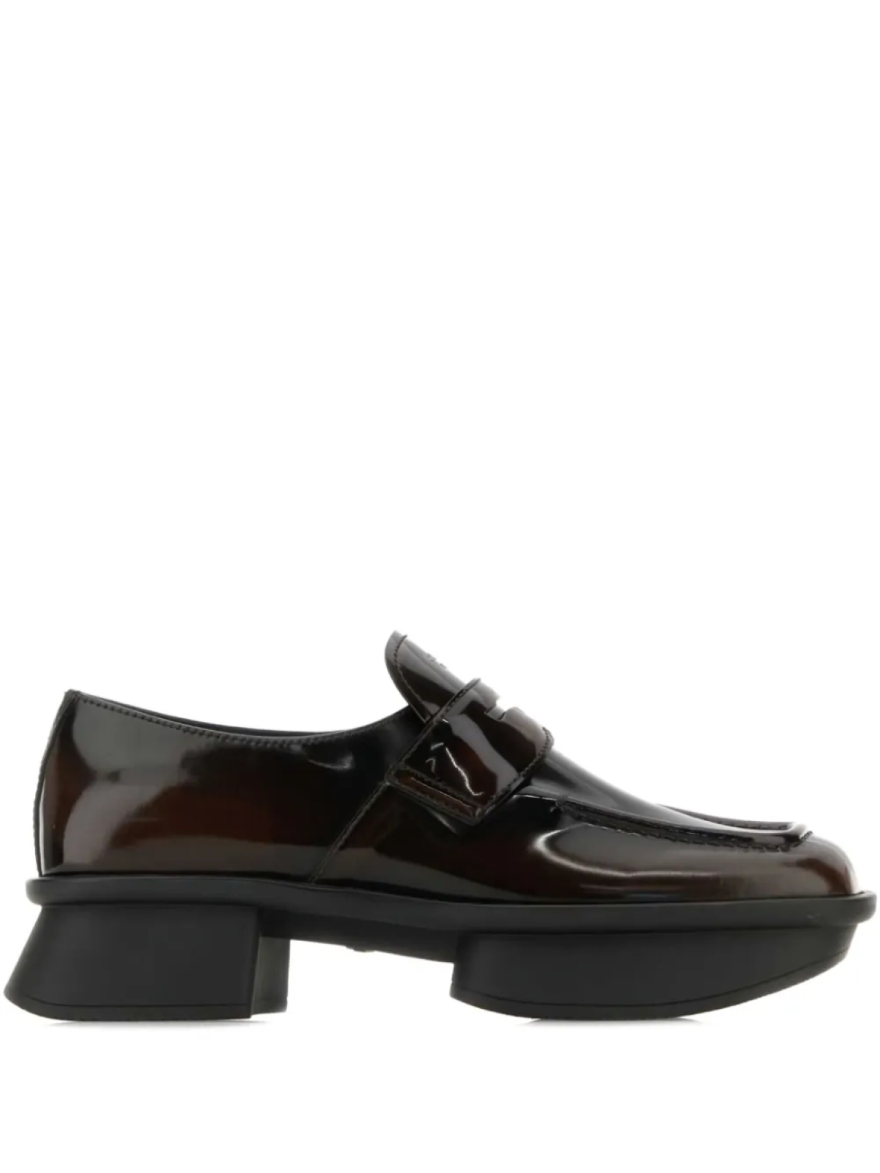 Лакированные кожаные мокасины Prada, коричневый