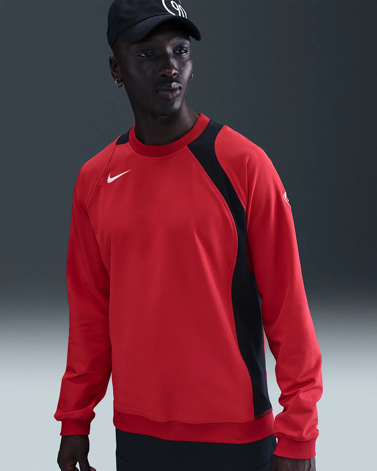 Мужская футболка Nike Total 90 Repel с круглым вырезом, Gym Red/Black/Sail