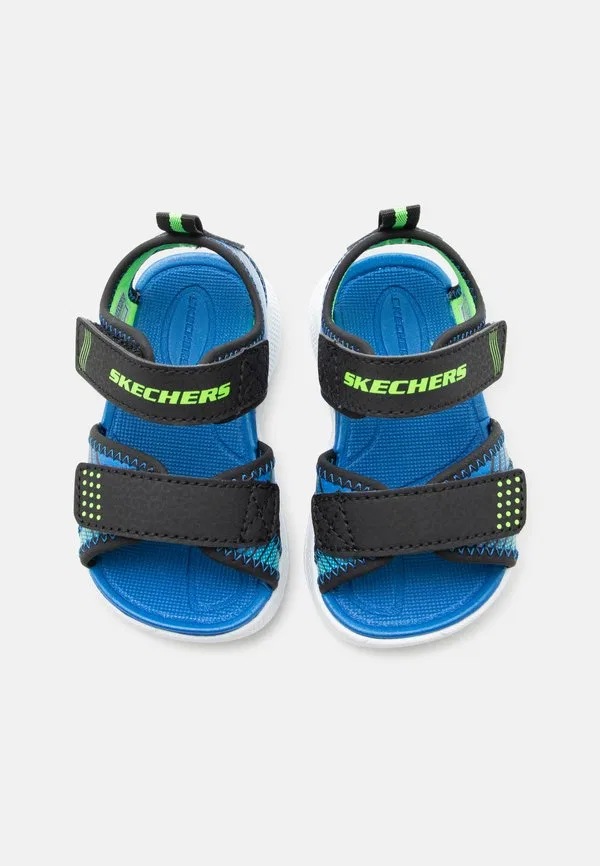 Сандалии microspec splash Skechers, Black/Lime/Blue — фото 4