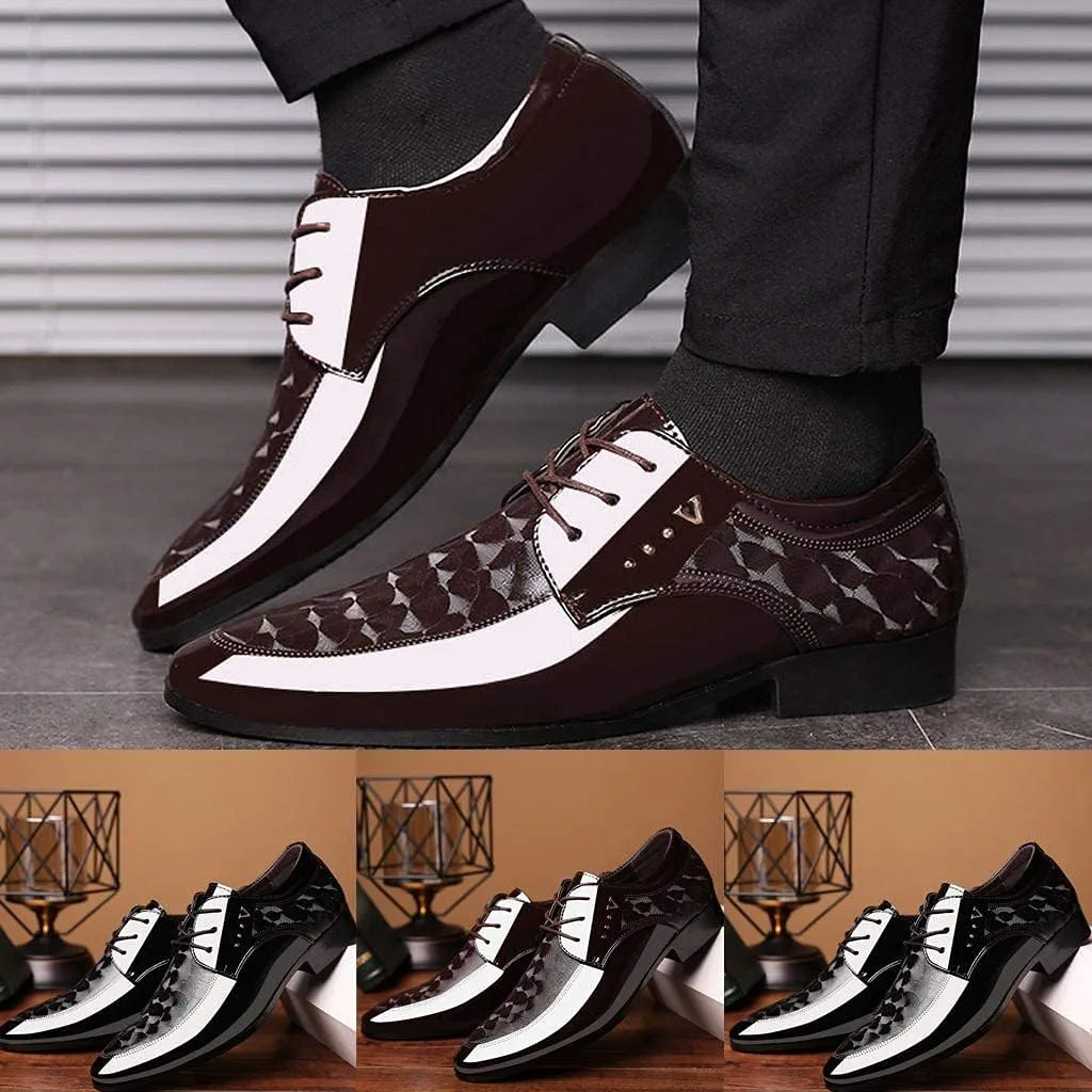 

Свадебные туфли ZHOUYF для мужчин, модные, современные классические деловые туфли, повседневные с шнуровкой, с остроконечным носком, кожаные оксфорды, мужские классические туфли, черный