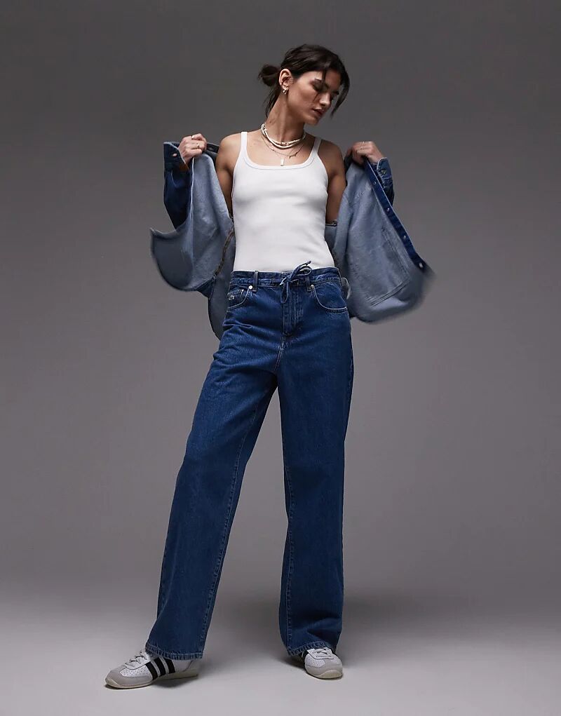 

Джинсы Lacoste Coord мешковатого кроя из денима темно-синего цвета с контрастной строчкой