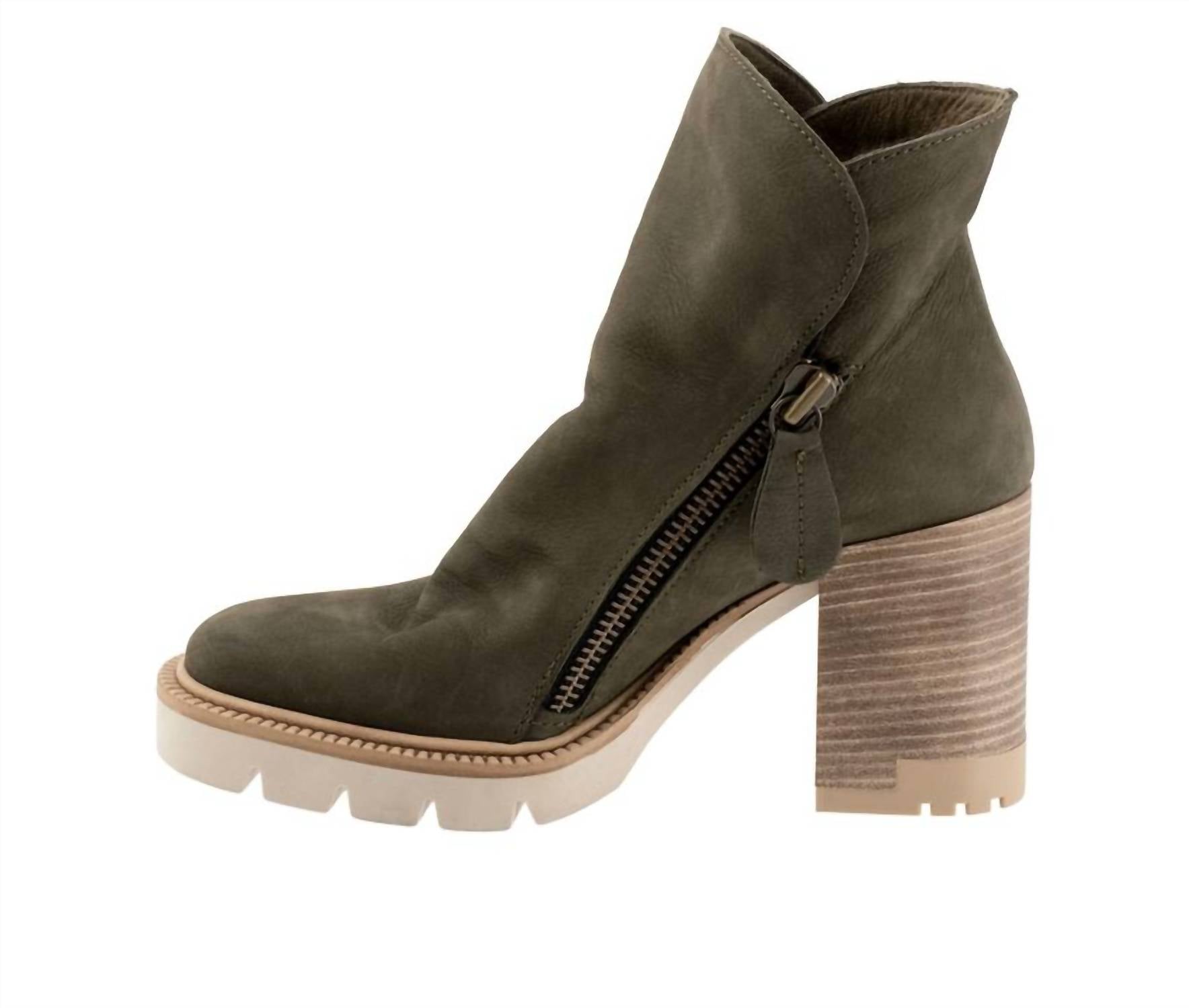Женские ботинки на каблуке Bueno Elliott в цвете армейский нубук Alexandra Bueno, Army Nubuck — фото 3