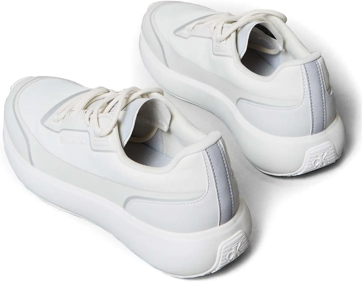 Мужские низкие кроссовки Calvin Klein City Runner Laceup Tech Mix Hm0Hm02045, серые (цвет «устричный гриб»/«парящий»/серебристый), размер 41 EU — фото 4