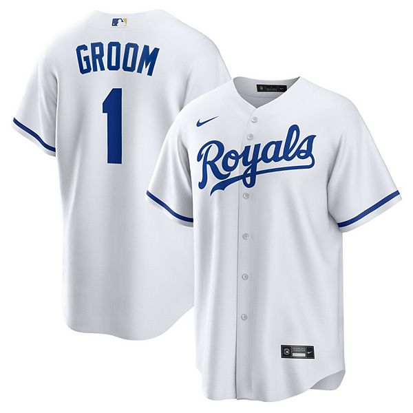 

Мужская белая реплика домашней футболки Kansas City Royals #1 Groom Nike