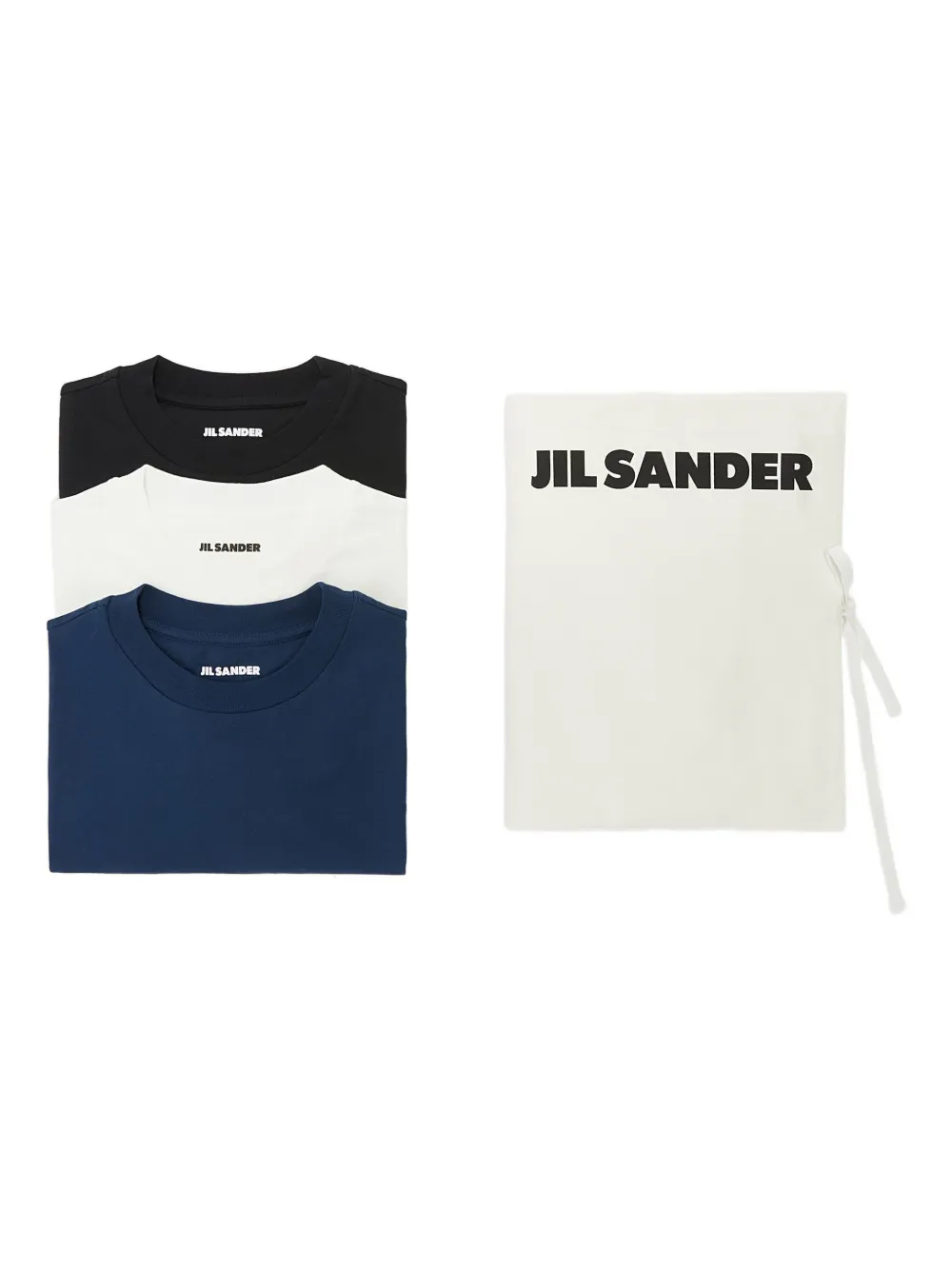 

Футболка с короткими рукавами и логотипом (упаковка из трех штук) JIL SANDER, синий