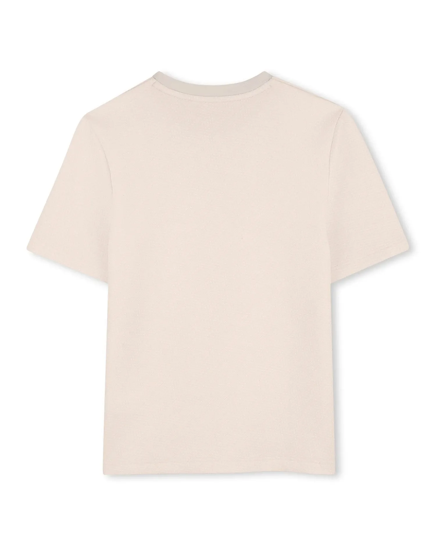 Детская футболка с коротким рукавом из однотонного хлопка BOSS Kidswear, Natural — фото 3