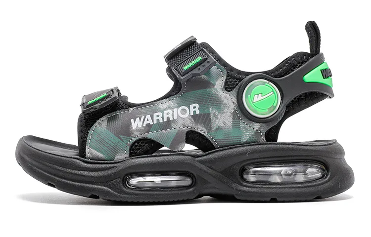 Детские сандалии из искусственной кожи, антиударные, дышащие, легкие WARRIOR, Camouflage Blue/Black/Green