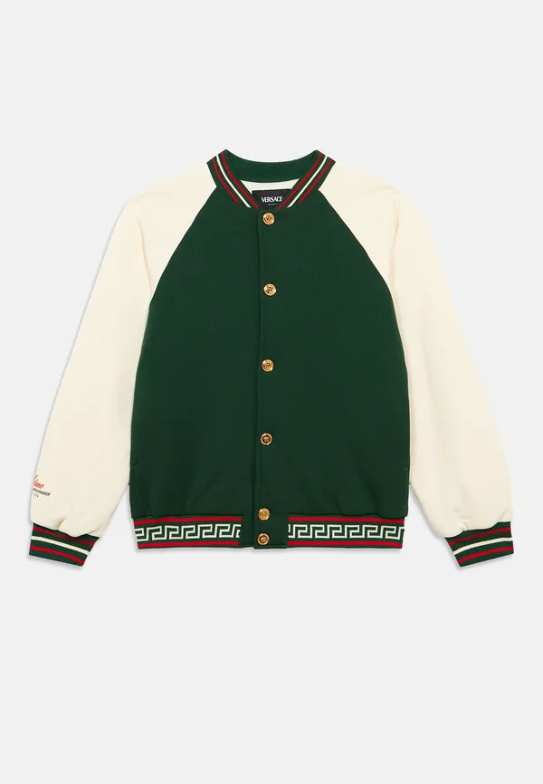 Бомбер унисекс с логотипом medusa Versace, Green Bottle/Ivory/Gold-Coloured/Multi-Coloured