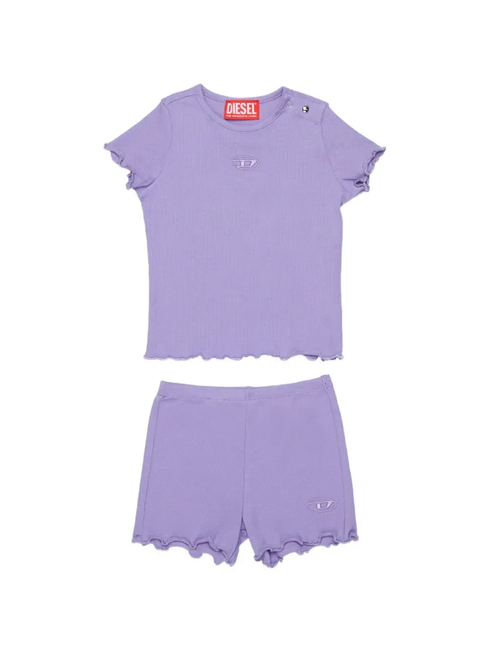 Комплект из футболки и шорт с оборками Diesel Kids, фиолетовый