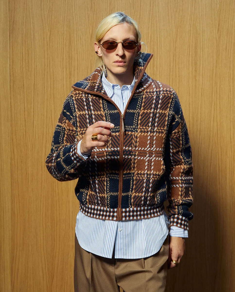 

Куртка в клетку Sfera, коричневый