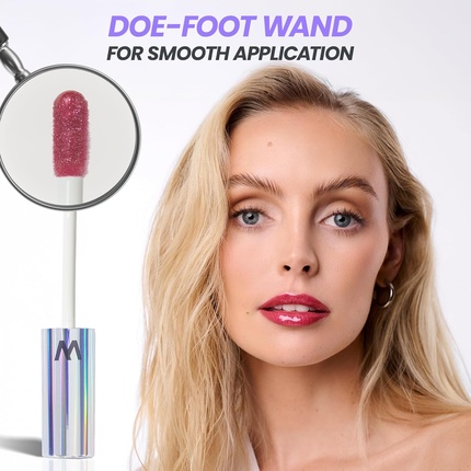 Wonder Blading Top Gloss Красный блеск для губ с блестками Увлажняющий и высокоэффективный Wonderskin — фото 3