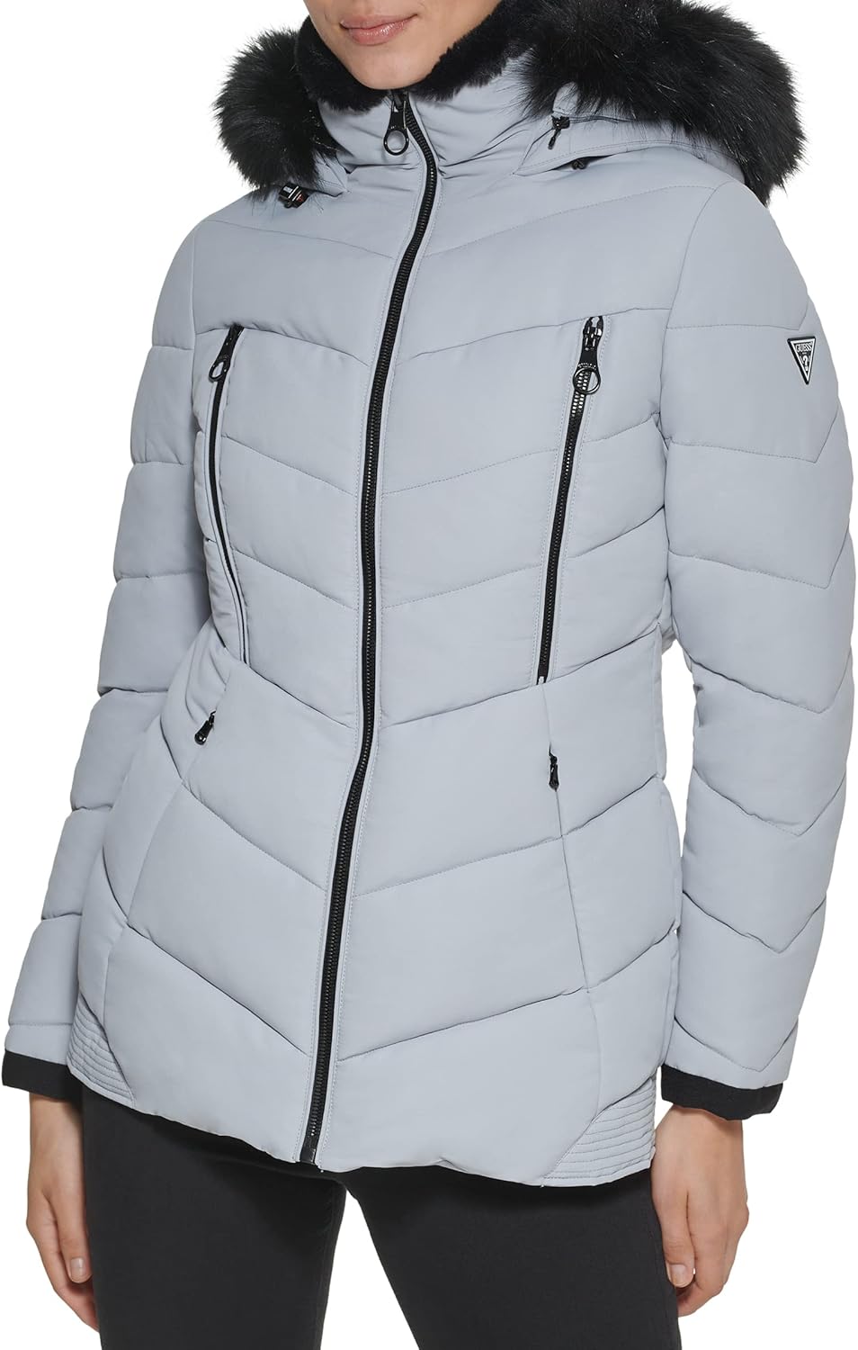 

GUESS женская утепленная куртка Midweight Puffer, Hooded Sterling