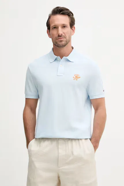 Футболка поло хлопковая SUMMER Tommy Hilfiger, синий