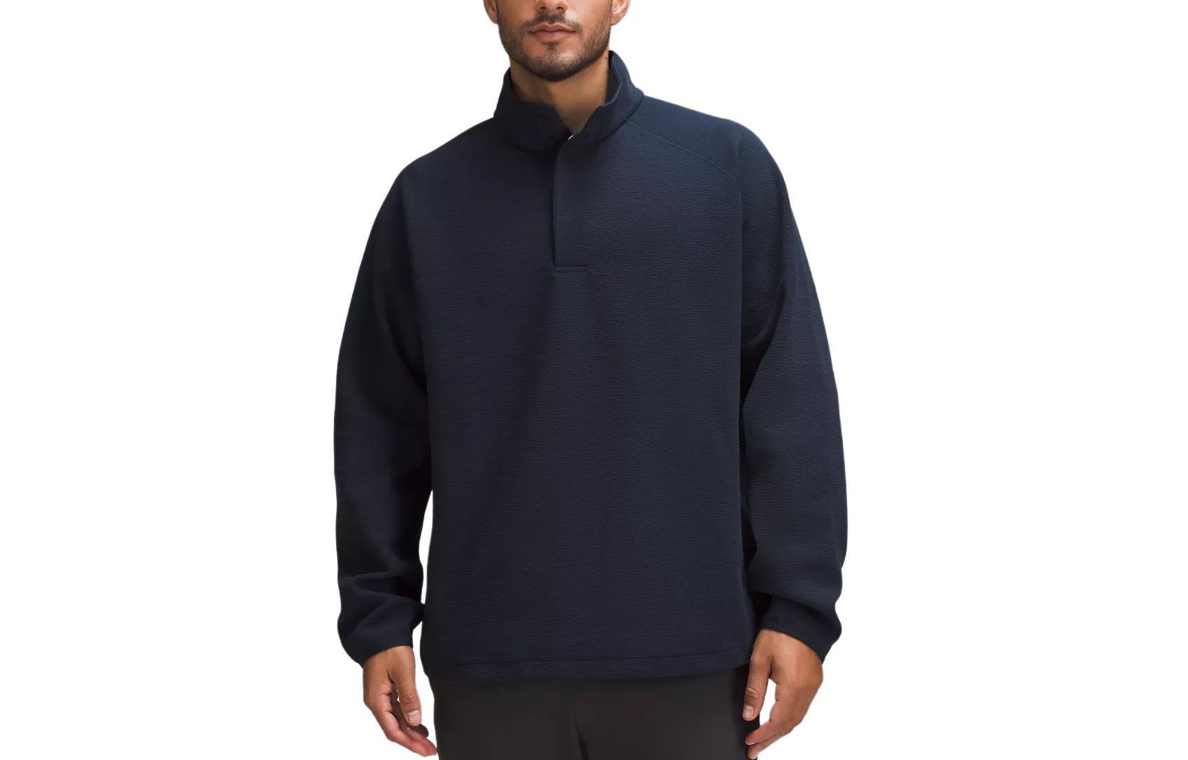 

Свитшоты мужские с воротником стойкой умеренно приталенные Lululemon, marine синий/true navy