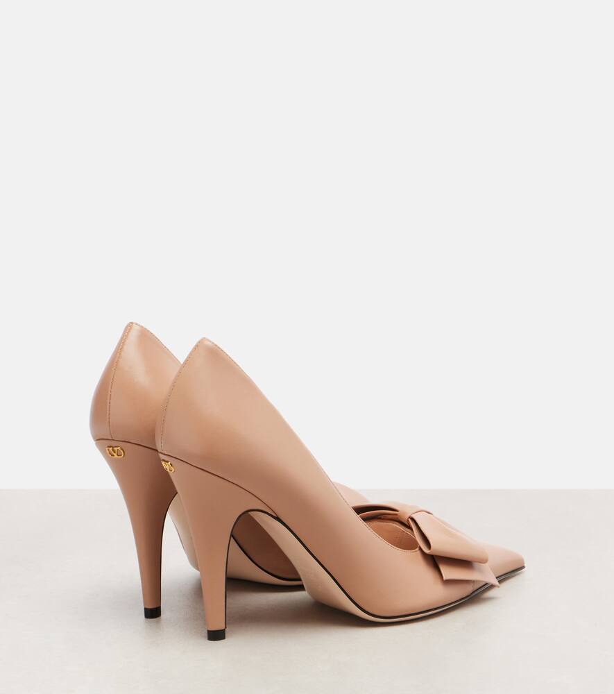 Боуоу 100 bow-detail кожаные лодочки Valentino Garavani, Rose Cannelle — фото 2