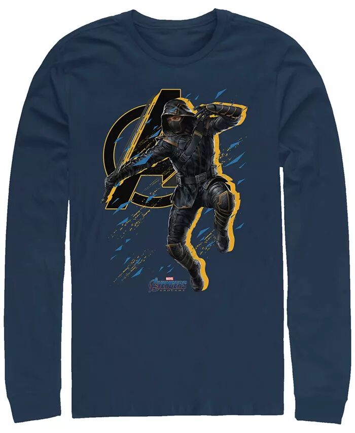 

Мужская футболка Marvel Avengers Endgame Ronin Jump Action Pase, длинный рукав Fifth Sun, синий
