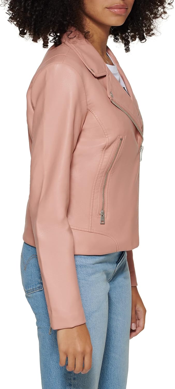 Женская мото-куртка Levi's из экокожи, розовый — фото 3