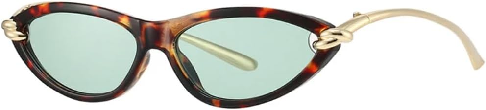 

Модные солнцезащитные очки «кошачий глаз» конфетного цвета для женщин, овальные, с полой внутренней поверхностью, защита от УФ-излучения UV400 для мужчин HHZZYVY, Leopard Green