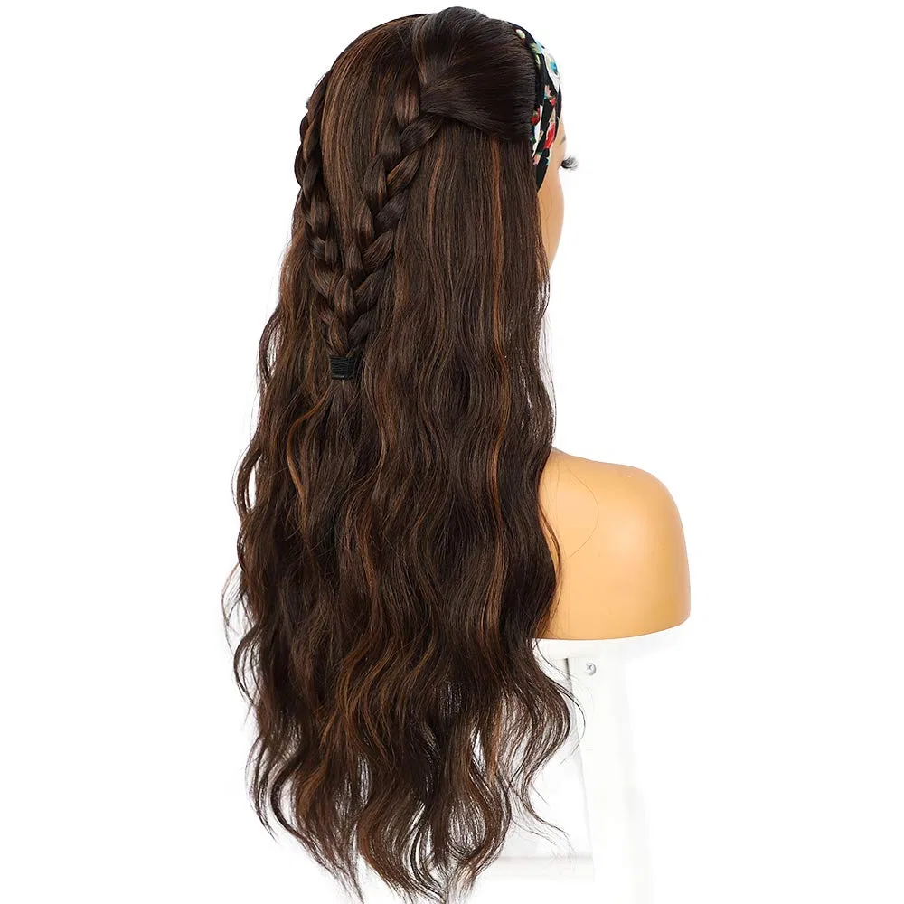 Женский парик «Body Wave» с повязкой, синтетический, длинный, волнистый Sapphirewigs, Wavy Brown — фото 4