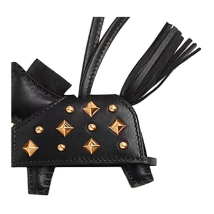HERMES Сумка Rodeo Milo из ягненка и телячьей кожи малая унисекс черная, Black — фото 2